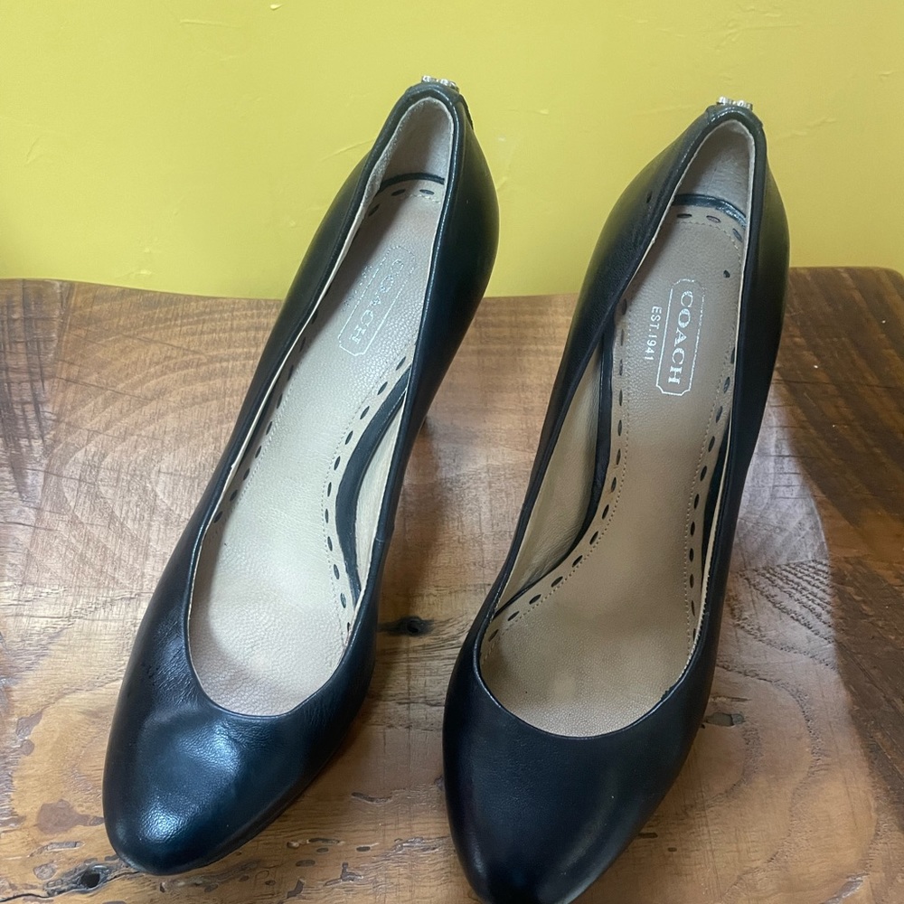 Coach black heels size 7